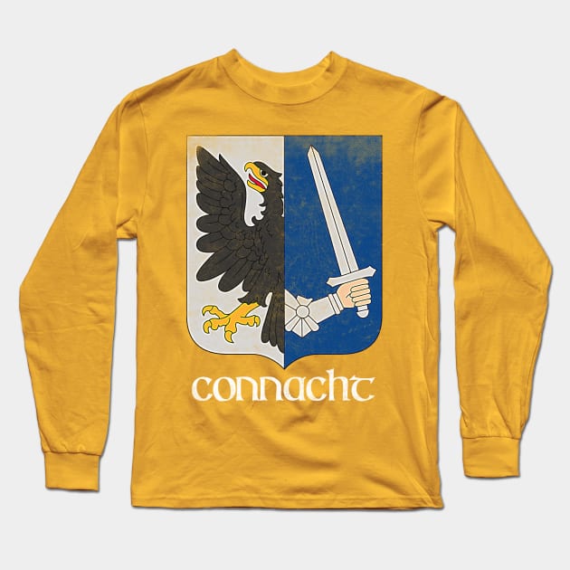 Connacht  / Irish Vintage Style Crest Coat Of Arms Design Long Sleeve T-Shirt by feck!